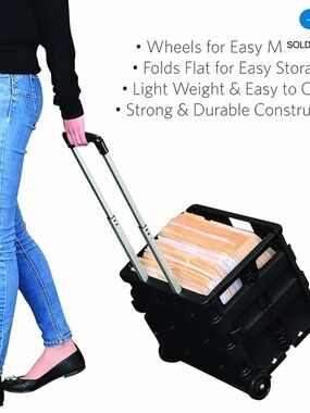 BRAND NEW GLAD Folding Utility Cart – Black 🛒 $45